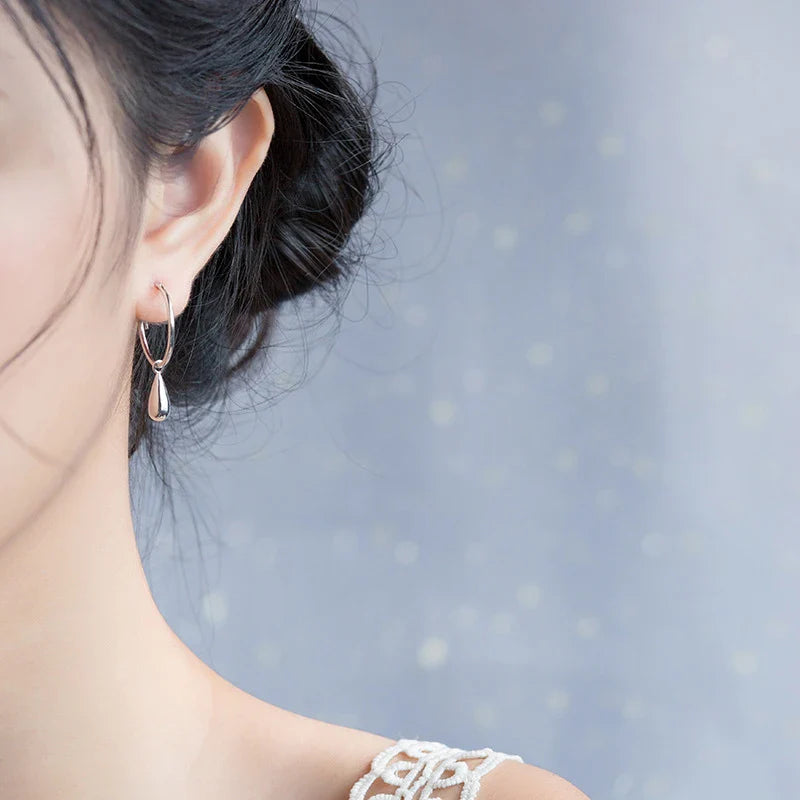 Orecchini da donna in argento sterling 925 autentico, orecchini pendenti geometrici, gioielli raffinati alla moda