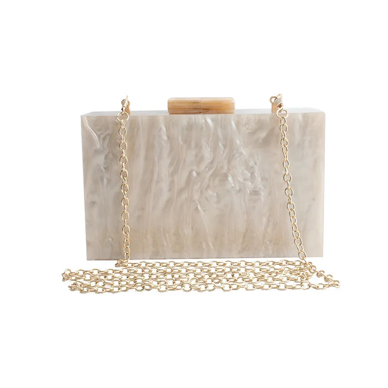 Pochette piccola in acrilico champagne