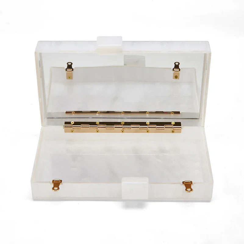Pochette piccola in acrilico champagne