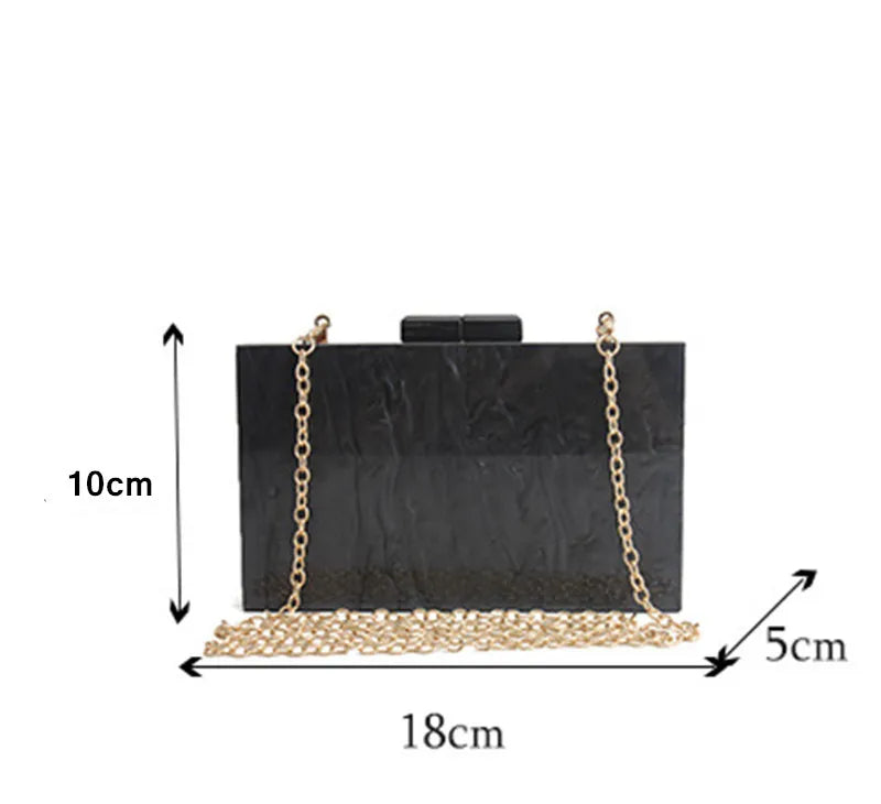 Pochette piccola in acrilico champagne