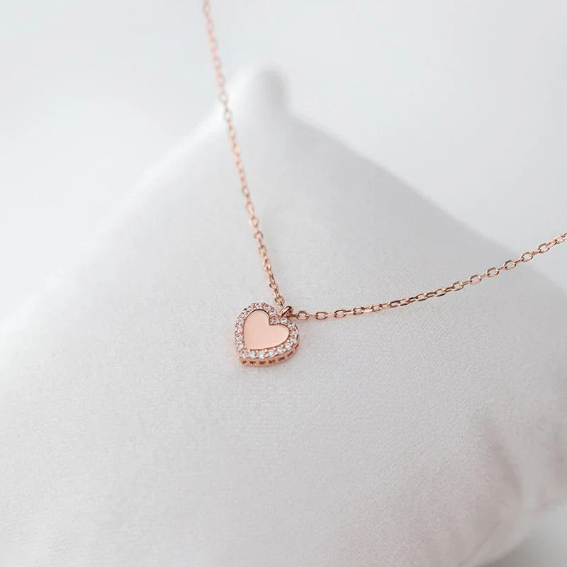 Anhänger-Halskette für Damen, 925er Sterlingsilber, Gliederkette, edler Schmuck