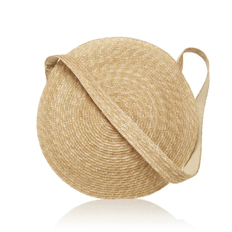 Borsa da spiaggia estiva in paglia vintage da viaggio