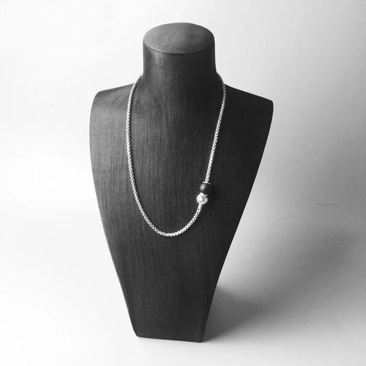 Collana con catena a maglie con ciondolo di base, marchio di gioielli alla moda, stile europeo, argento sterling 925, bijoux, regalo per uomo e donna