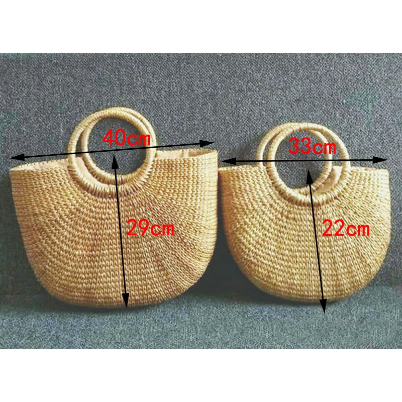 Borsa da spiaggia in paglia di rattan
