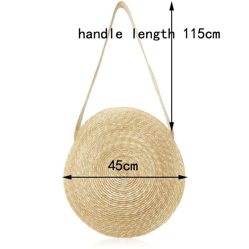 Borsa da spiaggia estiva in paglia vintage da viaggio