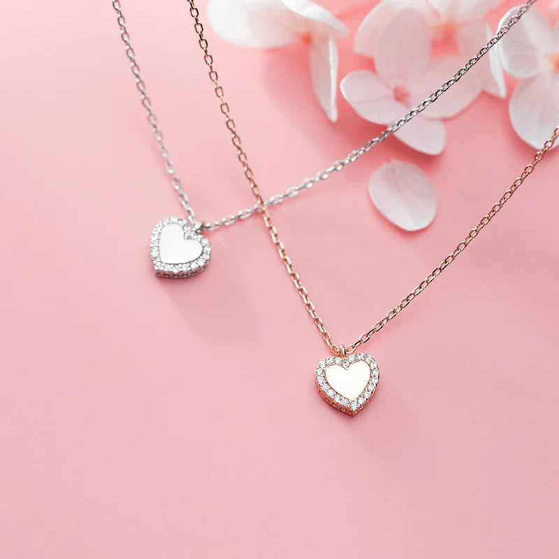 Anhänger-Halskette für Damen, 925er Sterlingsilber, Gliederkette, edler Schmuck