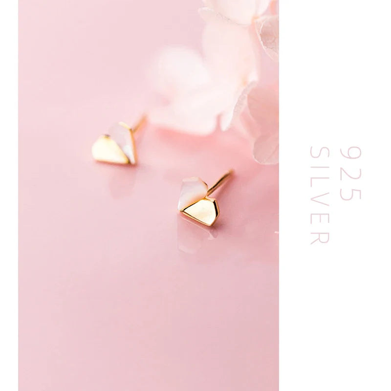 925 Stelring Silver Gold Color Ear Studs For Women