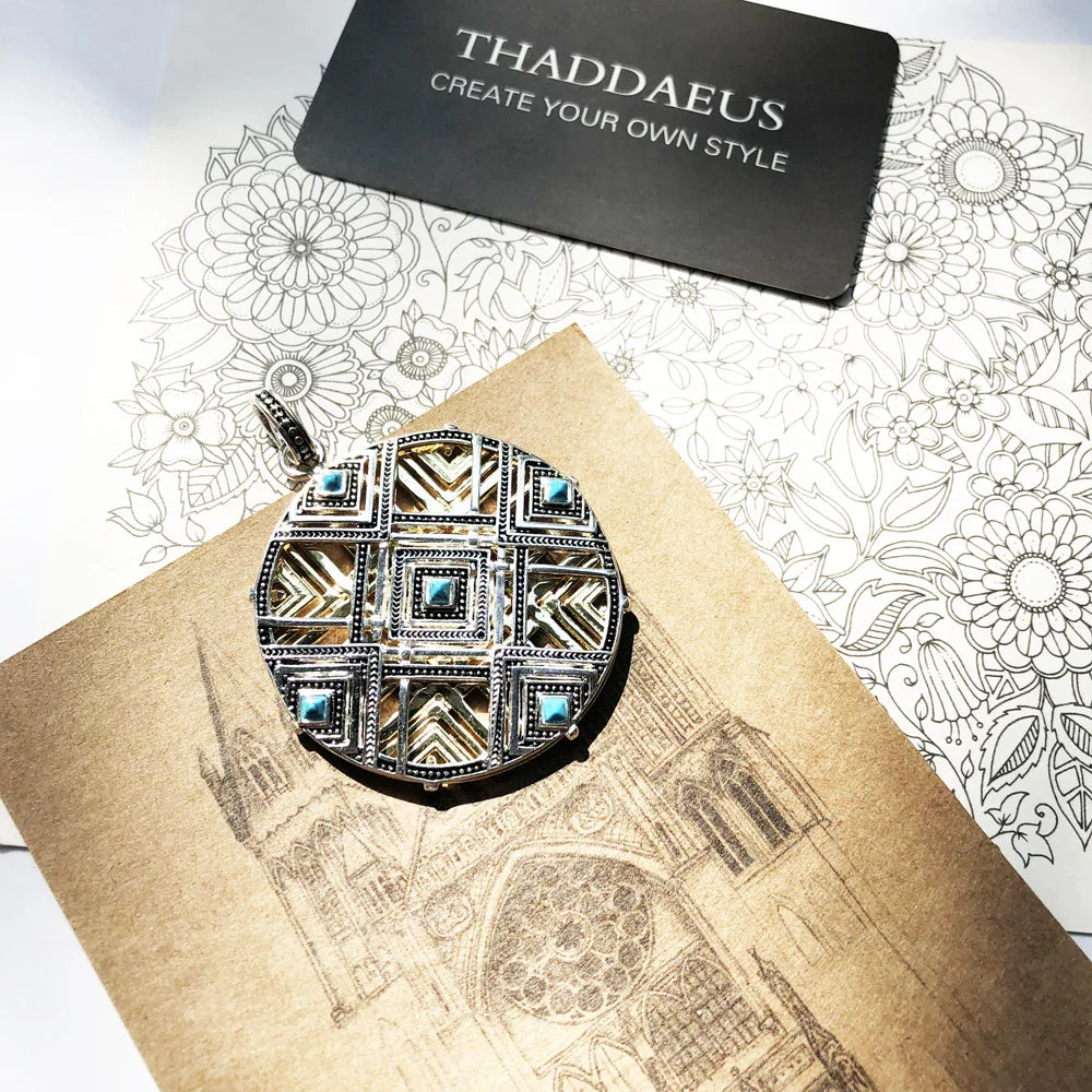 Ciondolo ornamento blu Africa, nuovissimo gioiello di moda in argento sterling 925, bijoux, collana, accessori, regalo per donna @