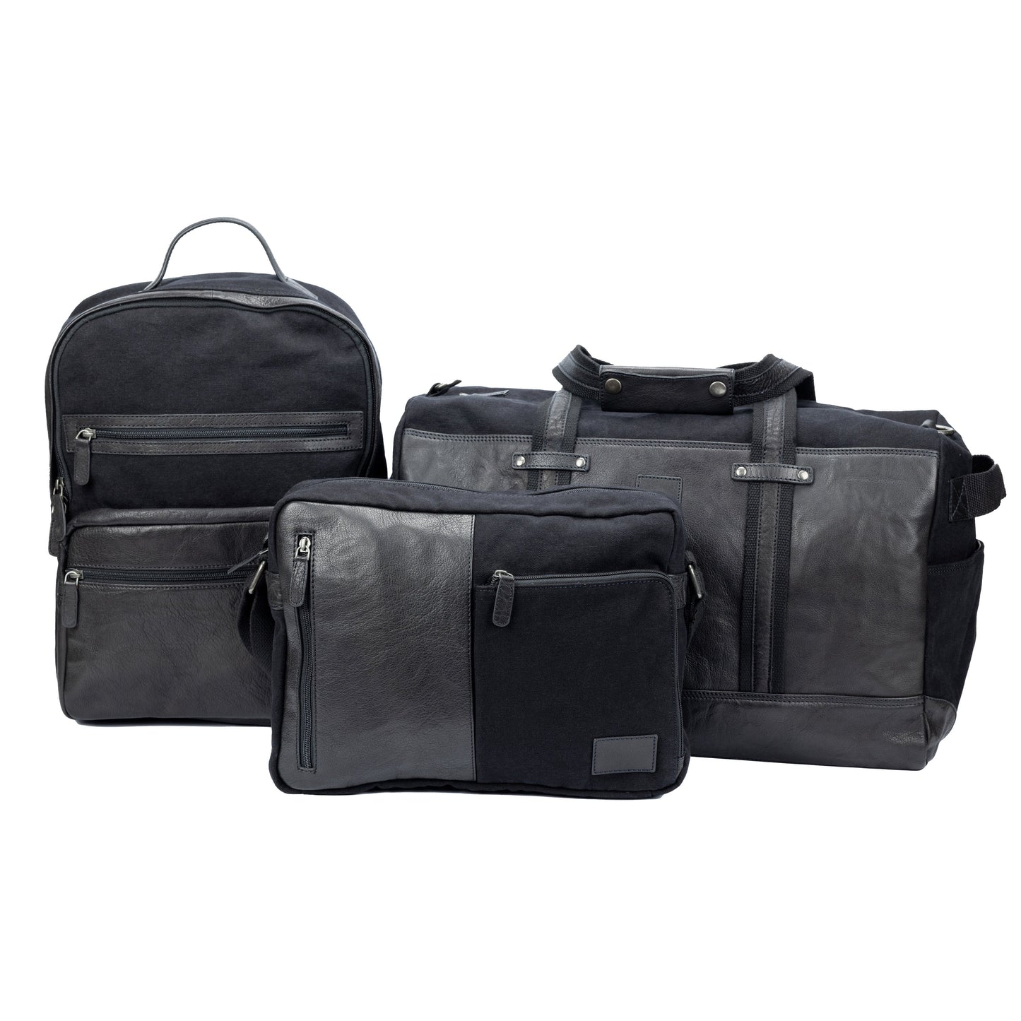 K0022AB | Messenger aus Canvas/Echtleder, Vollnarbenleder, Volant -