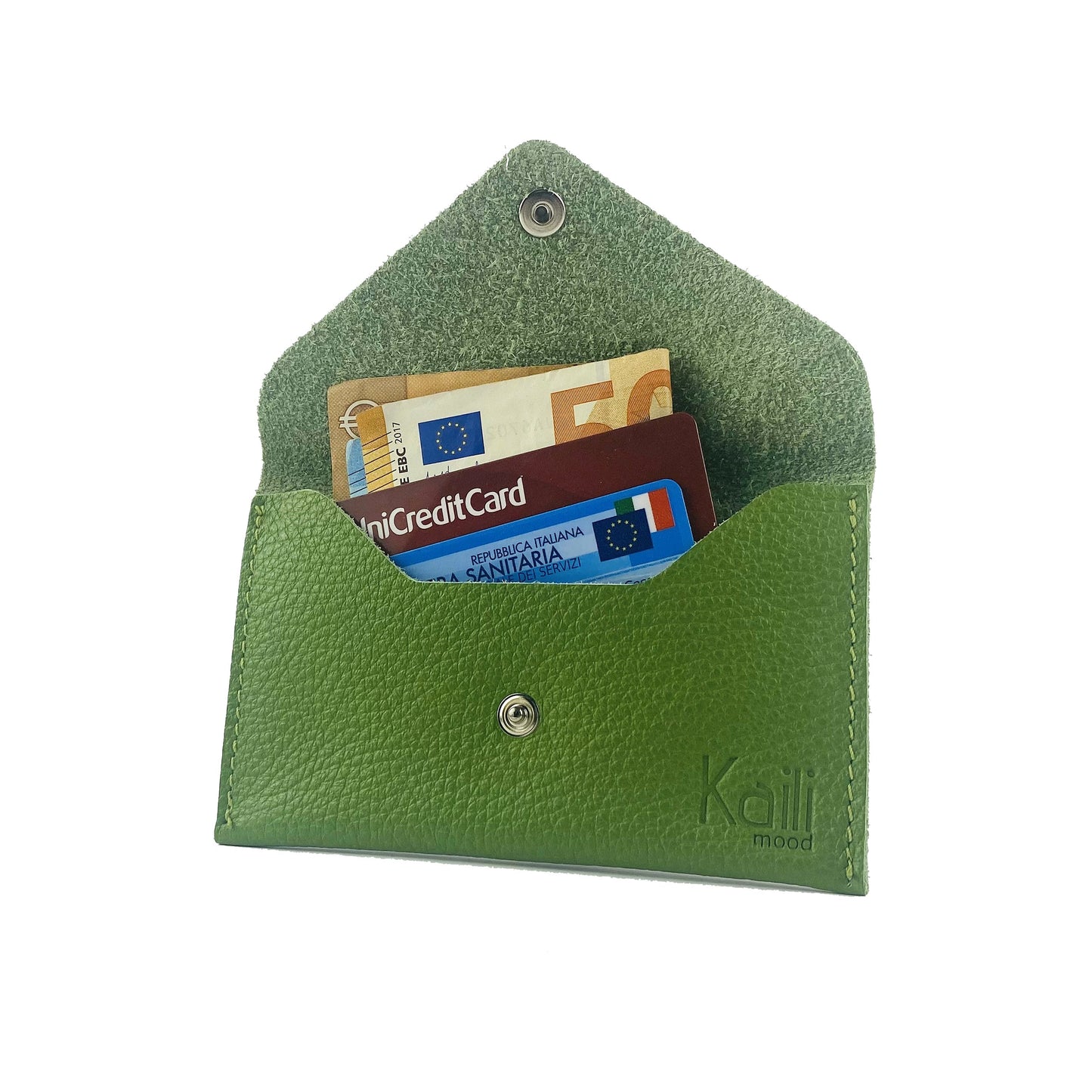 K0040EB | Made in Italy Klappentasche aus echtem Vollnarbenleder,