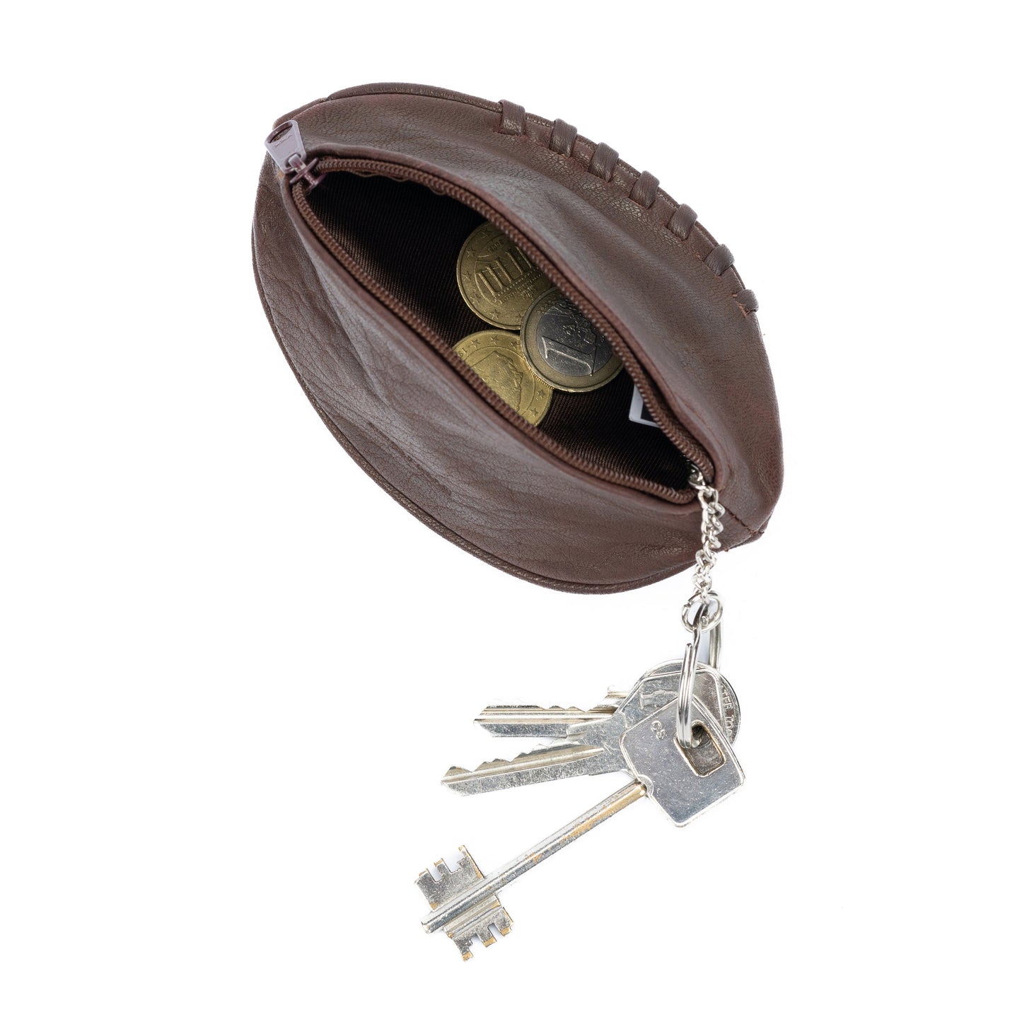 K10655BB | Mini-Clutch/Schlüsselring aus echtem Vollnarbenleder,