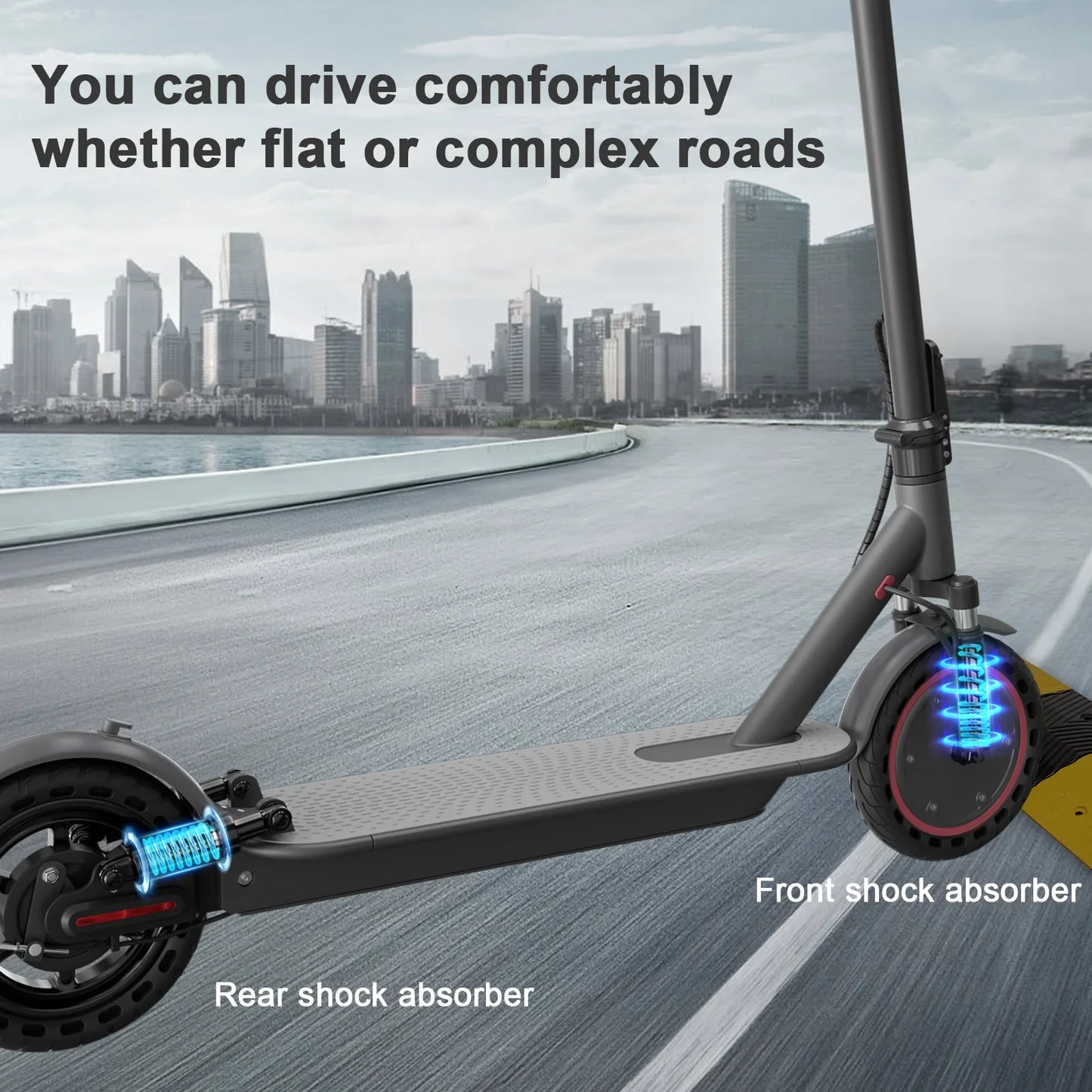 Elektroroller AP07 600 W, Höchstgeschwindigkeit 31 km/h, Blinker, doppelte Stoßdämpfung, Akku 10,5 AH & 350 W