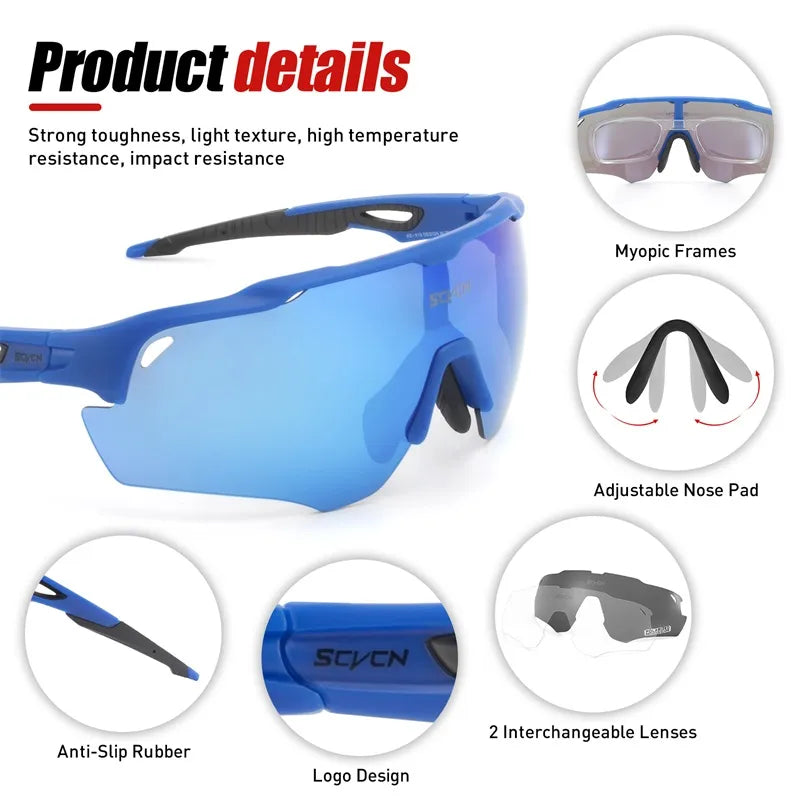 SCVCN Radfahren Sonnenbrillen Männer Frauen MTB Fahrrad Brille UV400 Polarisierte Angeln Protezione Eyewear Photochrome Bike Goggles