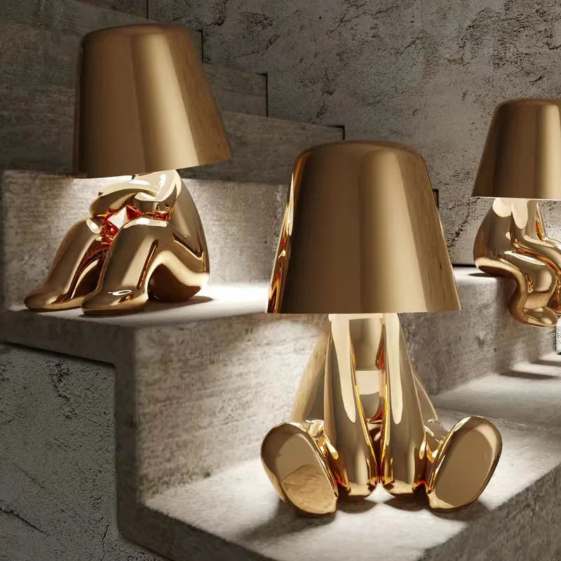 Little Golden Man Nachtlicht Harz Led Tischlampe