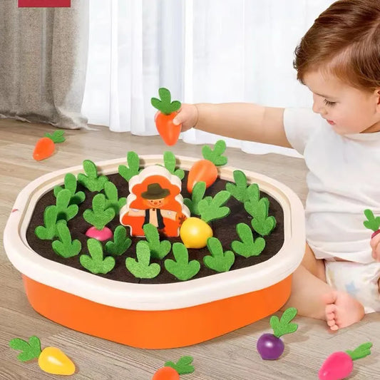 Set di giocattoli Montessori per la scoperta del conteggio delle carote da tirare per bambini