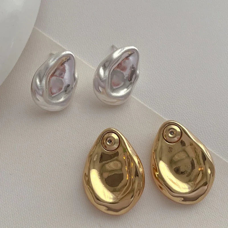 Orecchini a bottone con chiusura frontale in metallo e retro in metallo per gioielli di moda