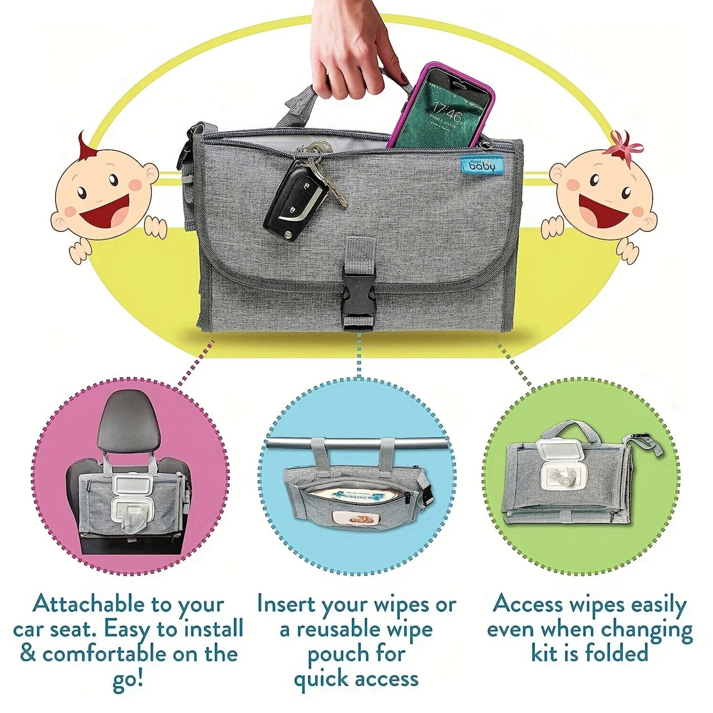 Tragbare Wickelunterlage für Babys