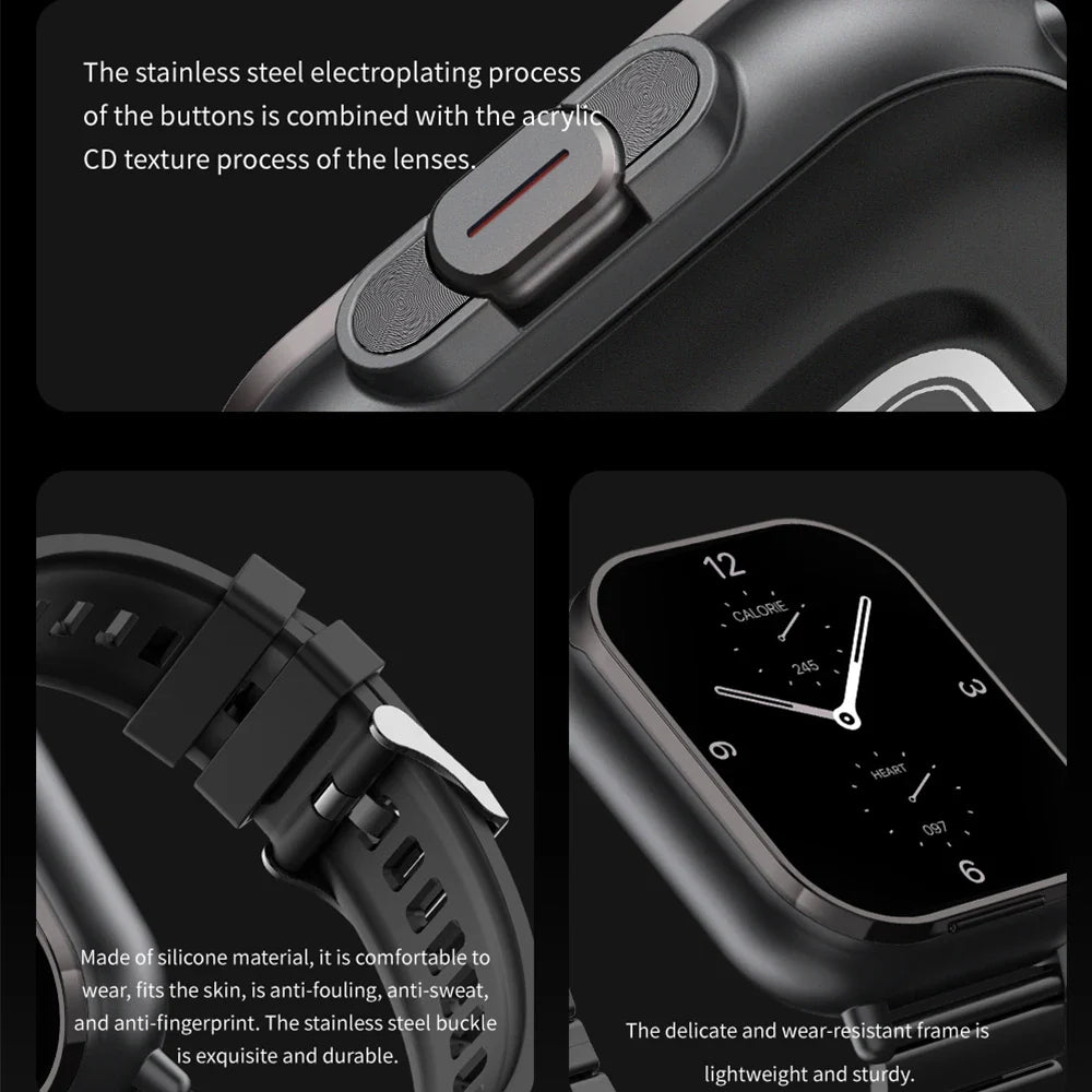 T82 Smart Watch 2 in 1 mit Ohrhörern und 2-Zoll-Touchscreen