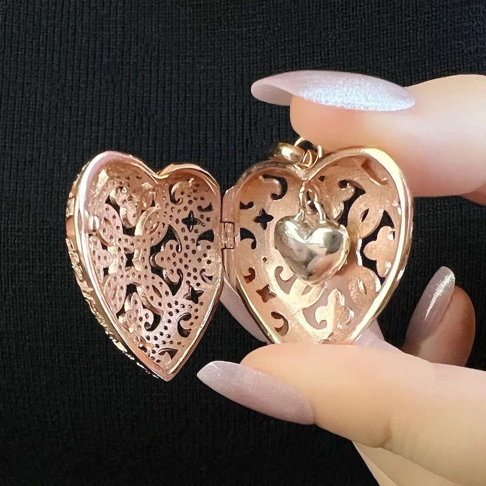 Anhänger Liebe Herz Medaillon Fashion Glam 925 Sterling Silber Schmuck Europa Stil Zubehör Seele Geschenk Für Frau