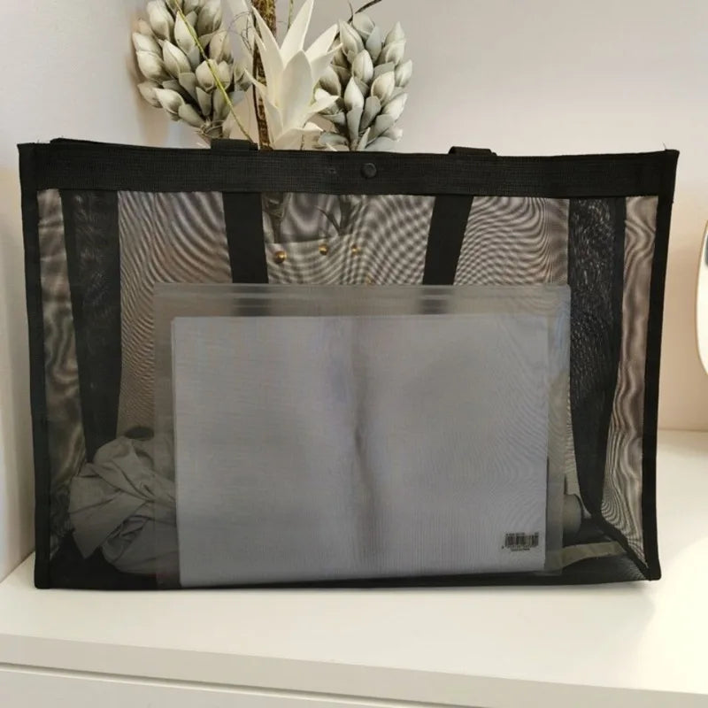 Borsa della spesa in rete di nylon trasparente
