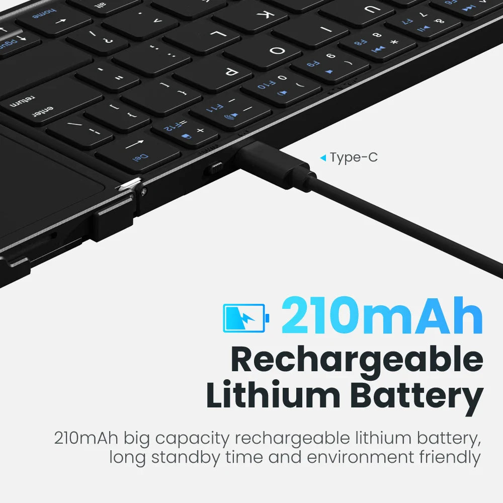 Tastiera pieghevole Bluetooth con touchpad