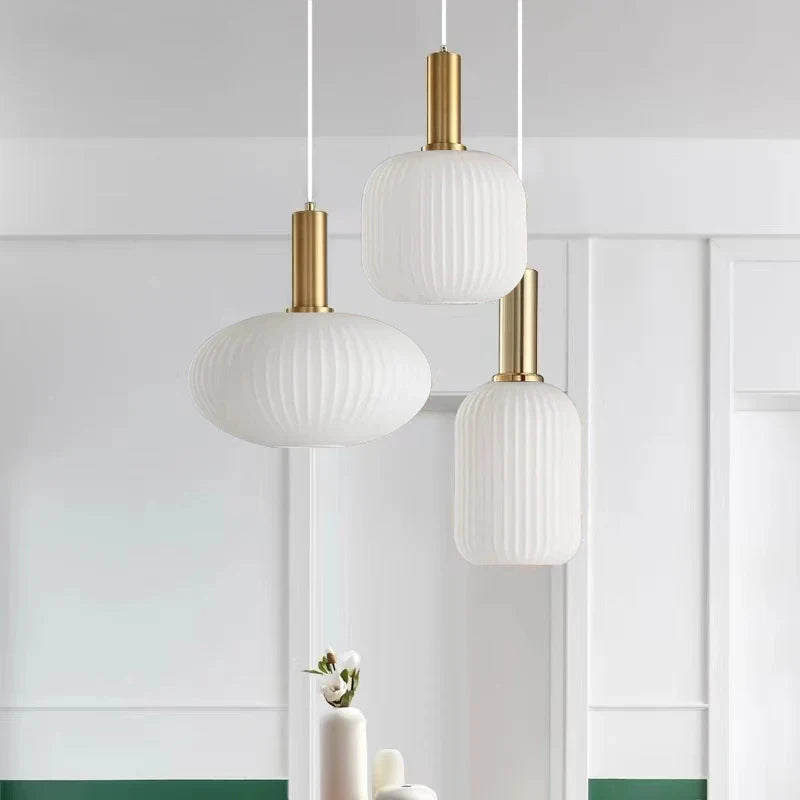 Nordische Glaspendelleuchten LED Minimalistischer Lampenschirm