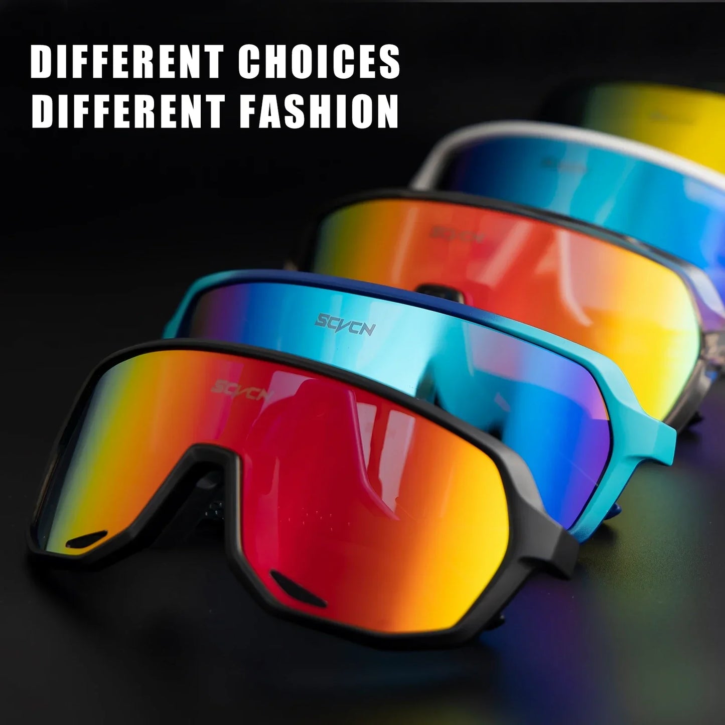 SCCVN Fahrradbrille UV400 Photochrome Fahrradsonnenbrille Outdoor Fahrradsonnenbrille Fahrradbrille Sport MTB Reitbrille