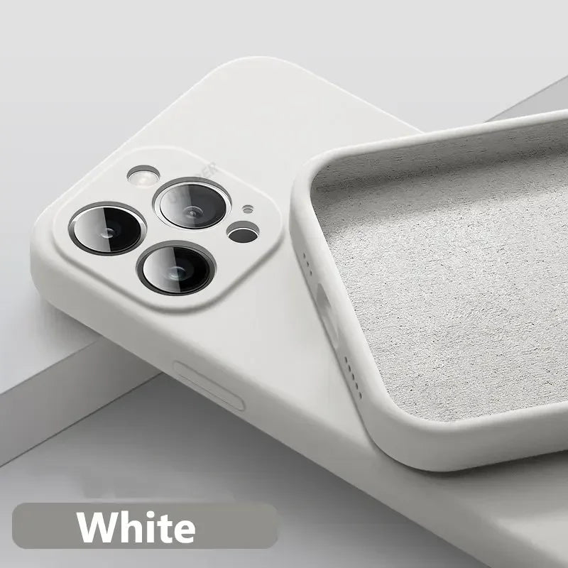 Nuova custodia per telefono per iPhone 15 14 13 11 12 Pro Max Mini X XS Max 15 Plus in silicone tinta unita, protezione anticaduta e antiurto