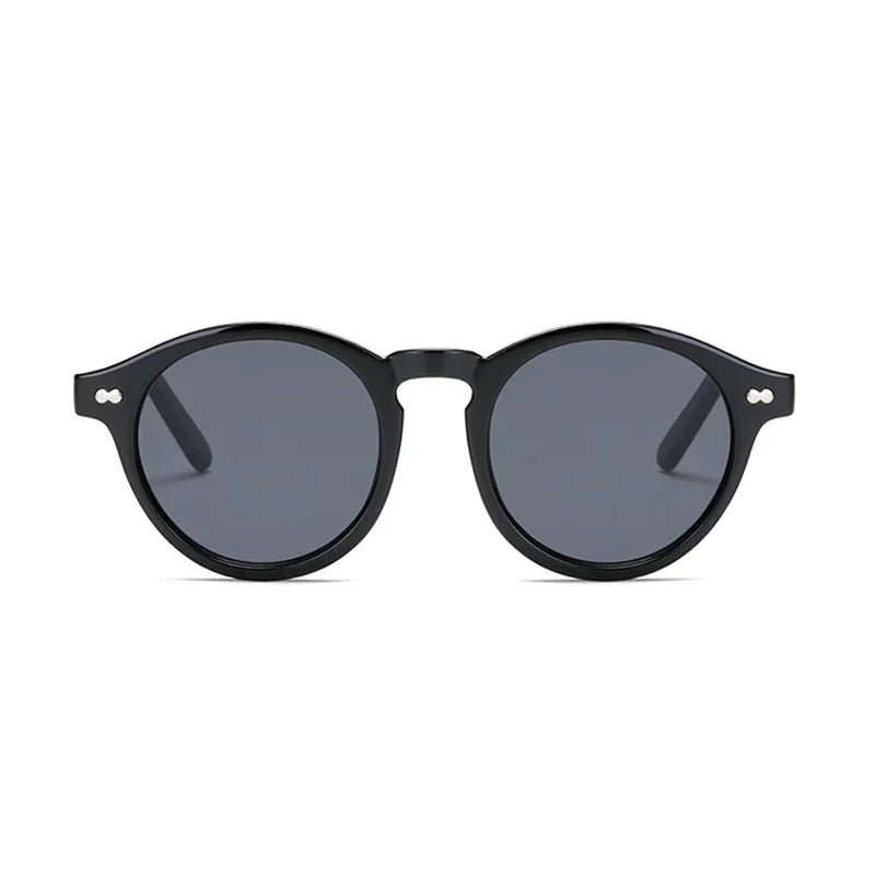 Retro Round Sunglasses Women Brand Designer Fashion Gradient Sun Glasses Female Vintage Nero Small Frame Rivet Gafas De Sol