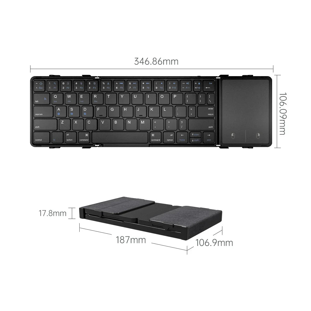 Tastiera pieghevole Bluetooth con touchpad