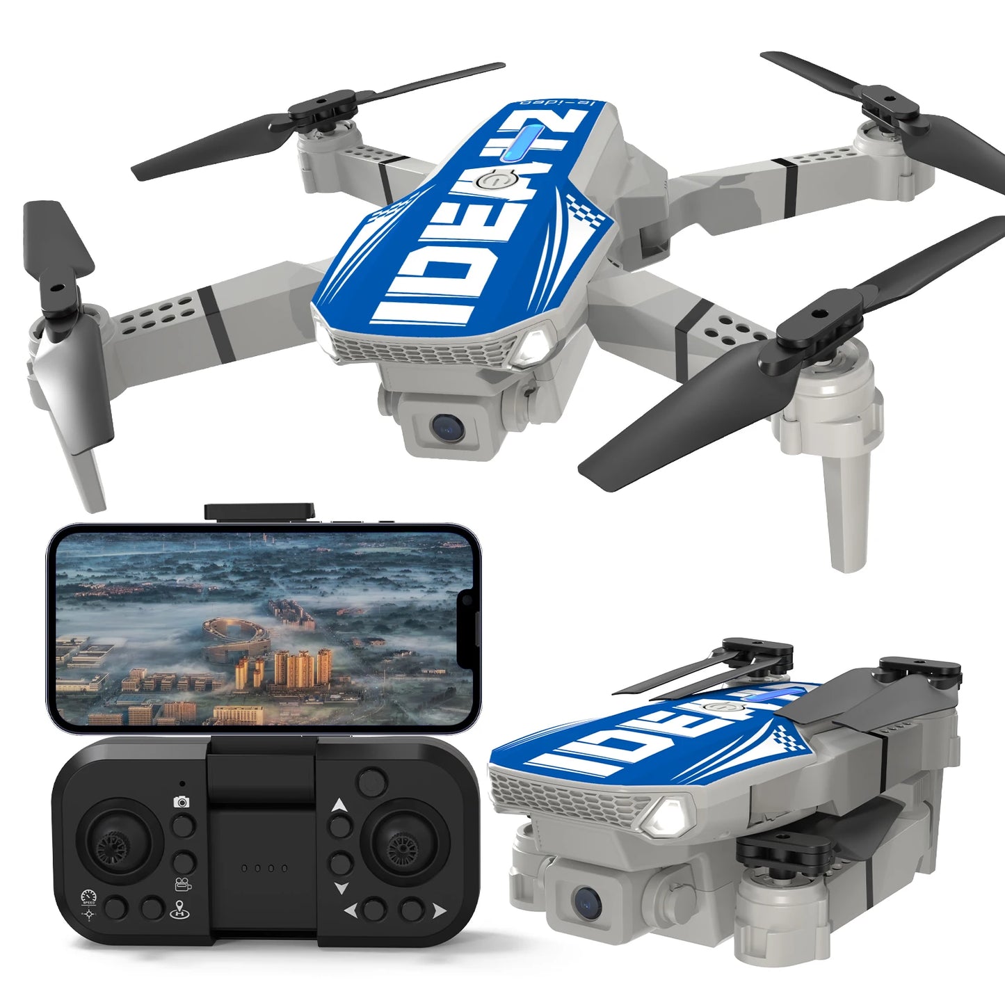 IDEA12 mini Drone 1080P HD Camera 2 Batteries Foldablef RC Quadcopter 2.4G WiFi FPV Optical Flow for Kids Gift CO