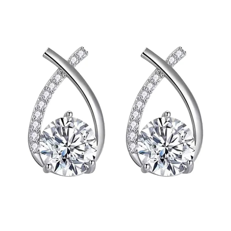 Orecchini a forma di croce con elegante cristallo per donna