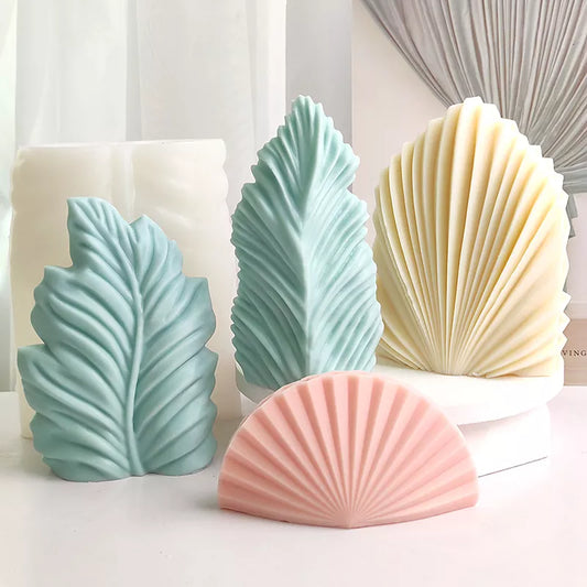 Candela in resina a forma di foglia in silicone