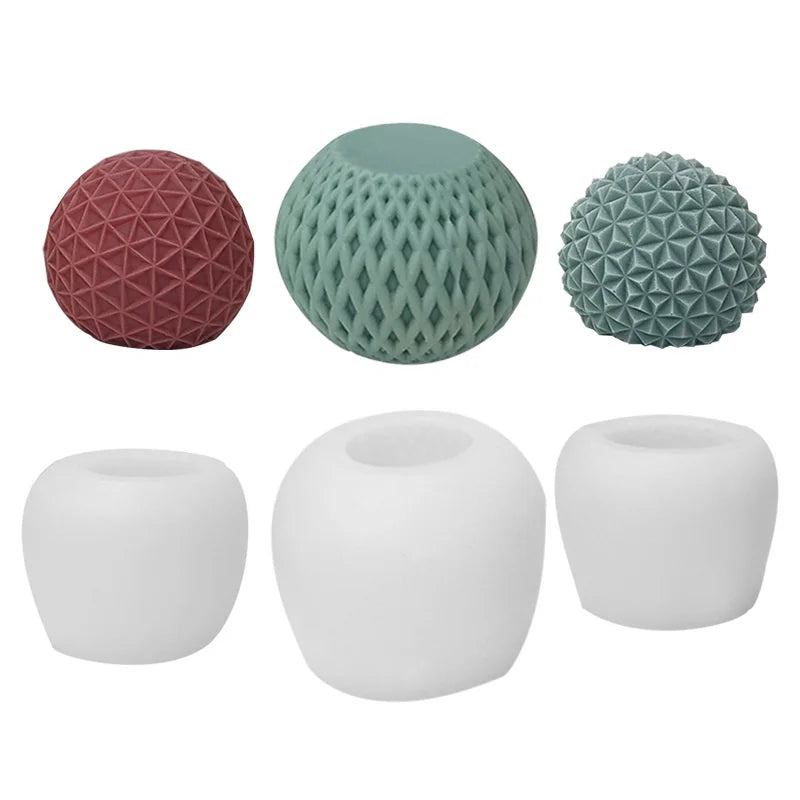 3D-Silikonkerze mit gestreifter Kugel