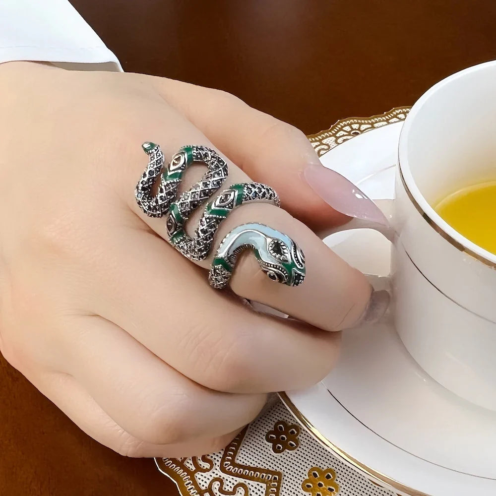 Anello serpente blu, nuovissimo gioiello alla moda bohémien per le donne