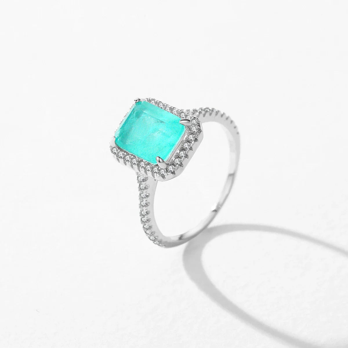 Anelli di lusso in argento sterling 925 con tormalina Paraiba per donna