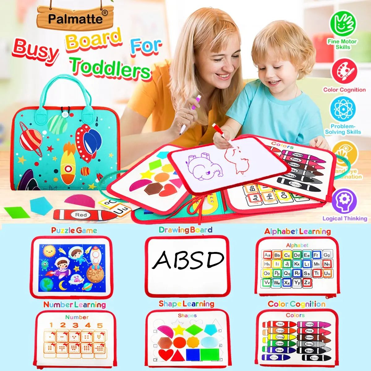 Tavola Montessori per bambini piccoli sensoriale - Apprendimento educativo prescolare