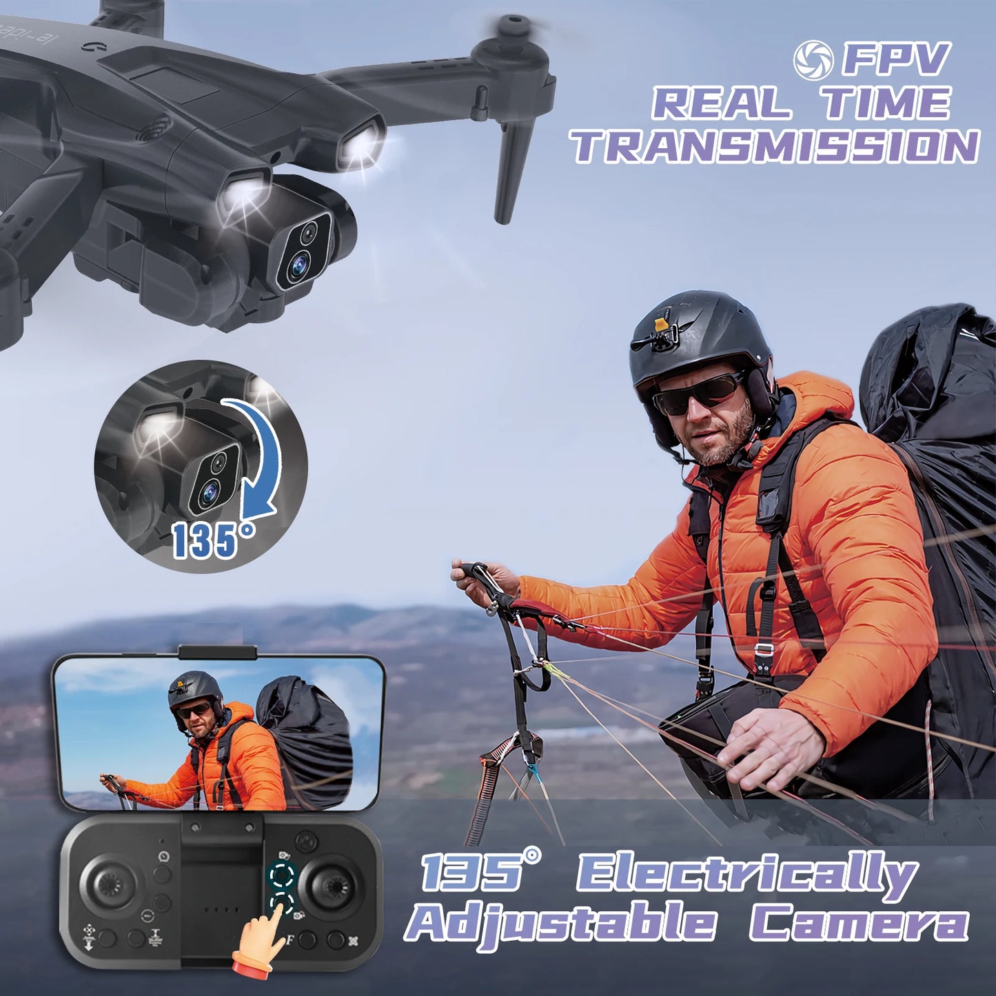 IDEA12 mini Drone 1080P HD Camera 2 Batteries Foldablef RC Quadcopter 2.4G WiFi FPV Optical Flow for Kids Gift CO
