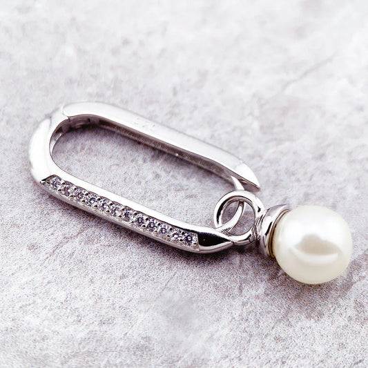 Orecchini a cerchio con maglie e perle, gioielli raffinati e romantici, regalo per donna in argento sterling 925