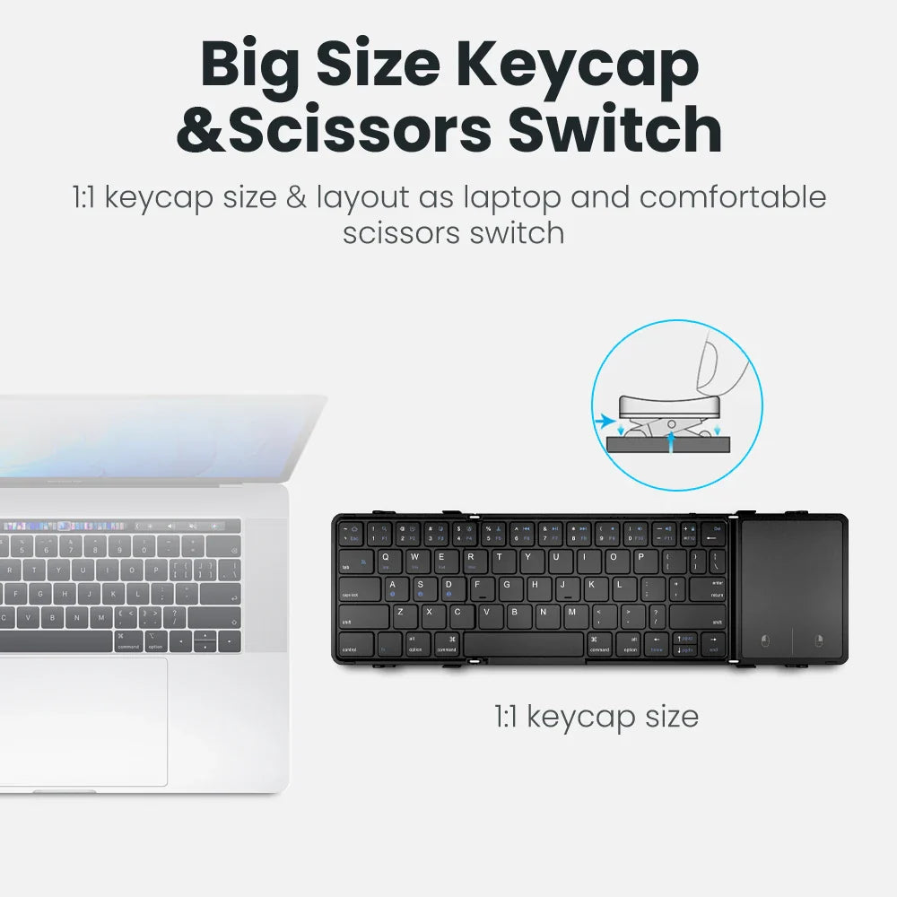 Tastiera pieghevole Bluetooth con touchpad