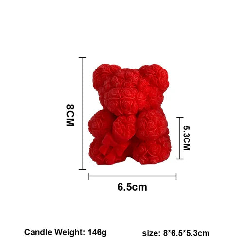 Candele creative per aromaterapia a forma di orso di rose 3D