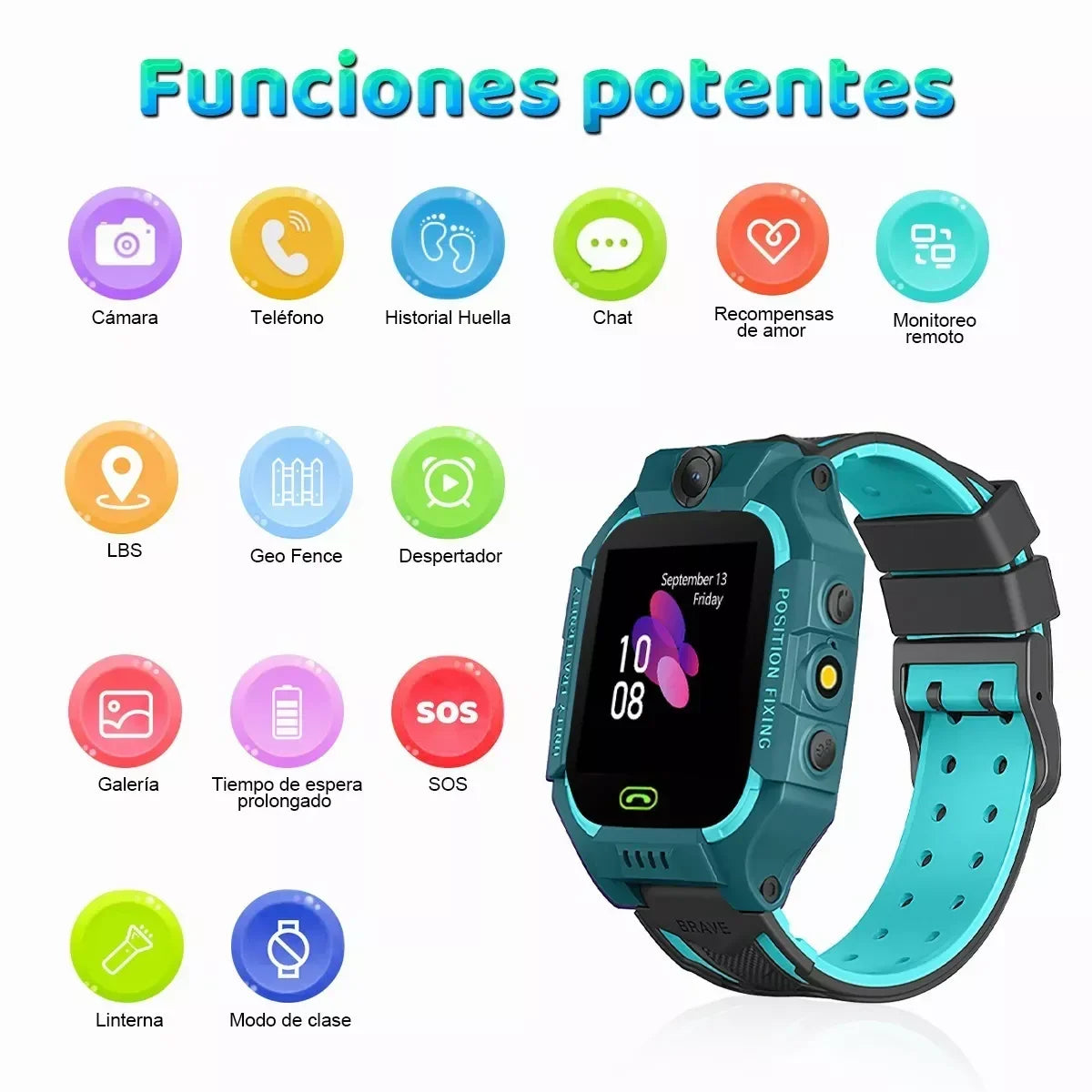 Smartwatch für Kinder mit 4G, WLAN, GPS, KAMERA, SOS-Anruf
