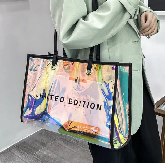 Borsa a mano trasparente in PVC ecologico alla moda