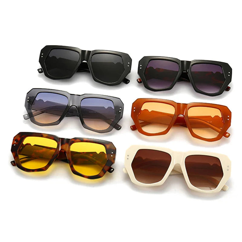 Retro Polygon Cat Eye Sonnenbrille Farbverlauf