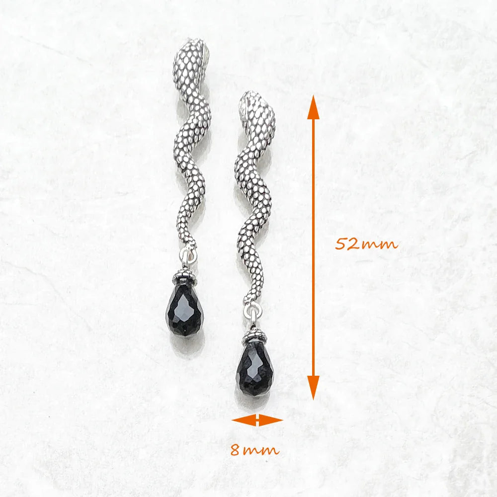 Schlangen- und Kristall-Tropfenohrringe, europäischer Stil, glamouröser Modeschmuck für Frauen, Geschenk aus 925er Sterlingsilber, Superangebote