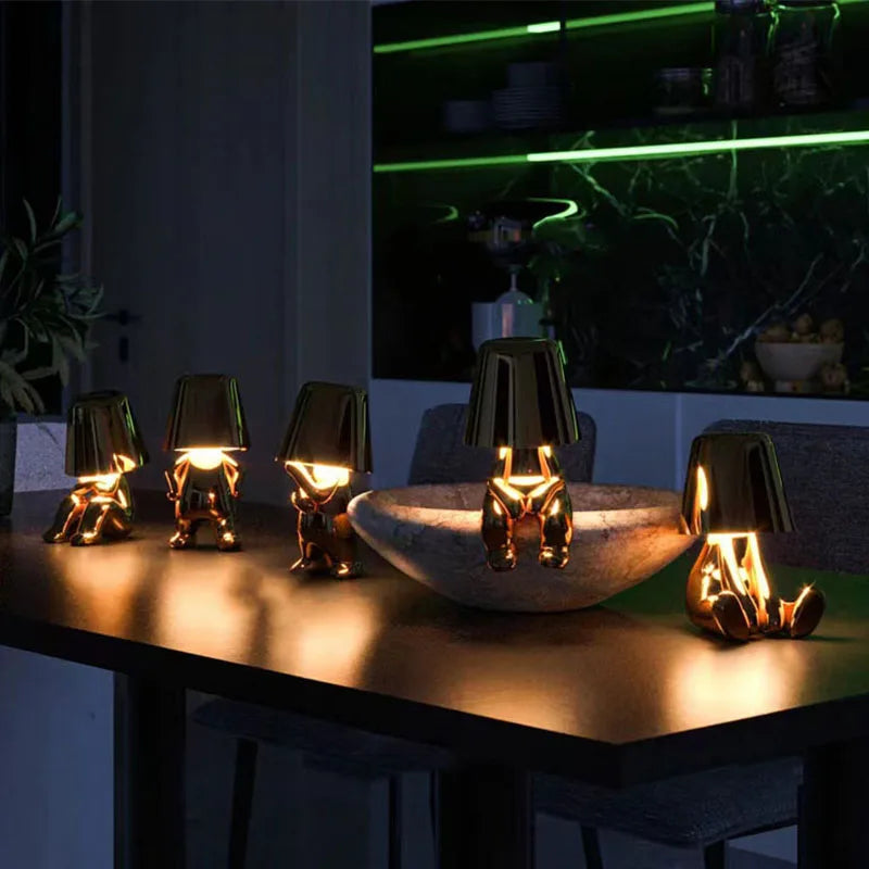 Little Golden Man Nachtlicht Harz Led Tischlampe