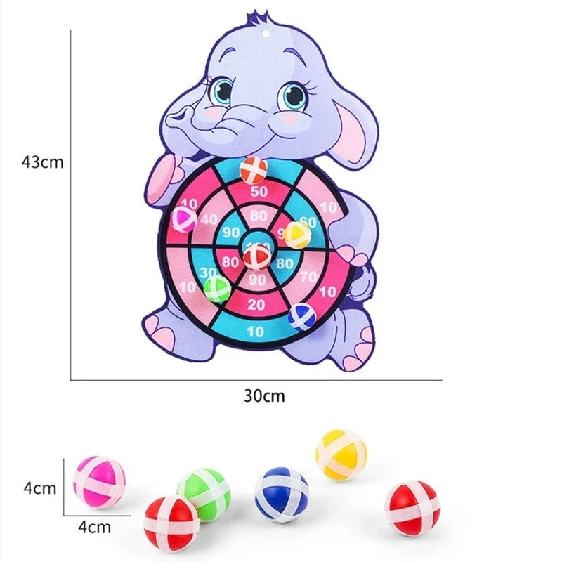 Bersaglio sportivo Montessori con fionda e palla adesiva per freccette per bambini