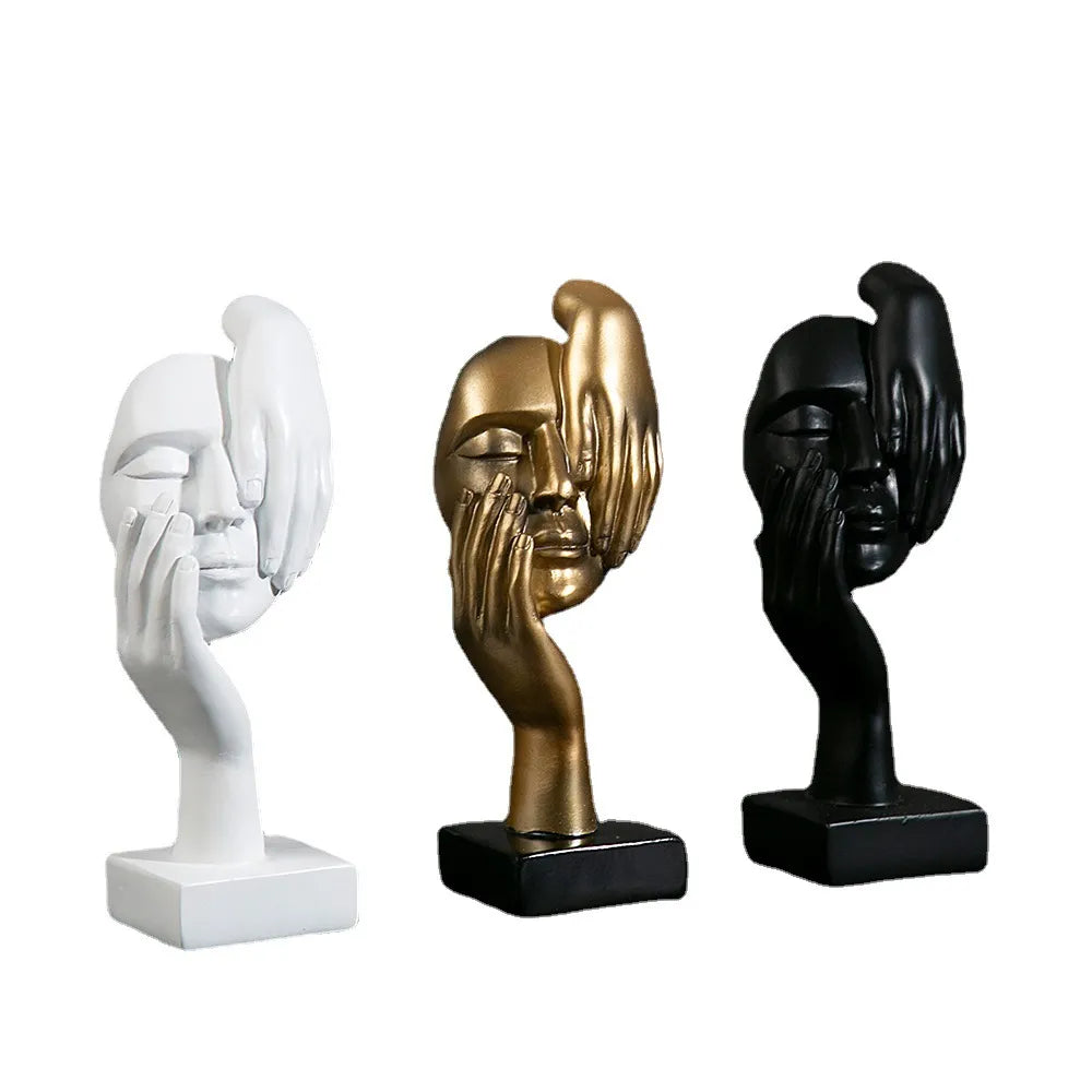 Abstrakte Maskenstatuen aus Harz