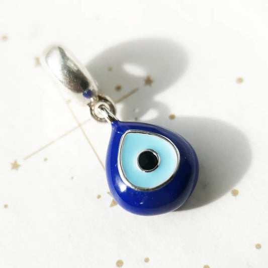 Ciondolo pendente in argento sterling massiccio 925 con occhio di Nazar, protezione, gioielli estivi da donna