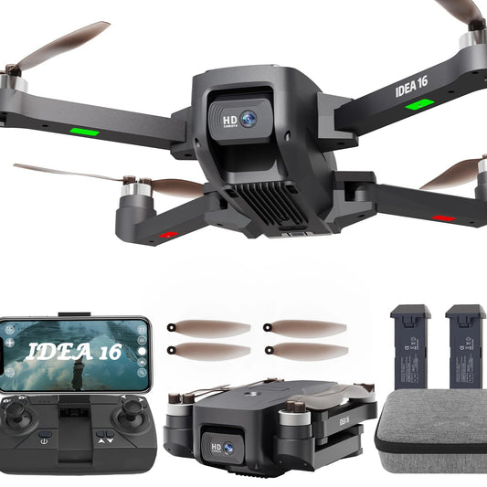 IDEA16 drone with camera 4k With Dual Camera 2 batteries 5G WIFI RC Drone with Brushless Motor Optical Flow for Adult Children